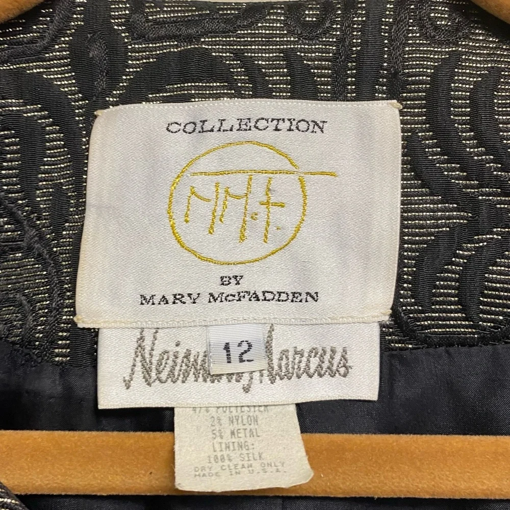 Vintage Mary McFadden Neiman Marcus Womens Blazer Jacket Sz 12 Brocade Old Money